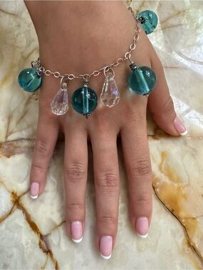 925 sterling silver muranum italian Bead Charm Bracelet